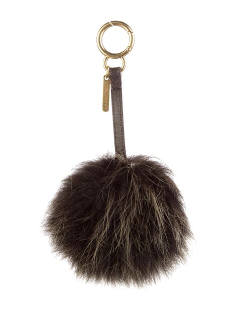 fendi fur pom pom keychain